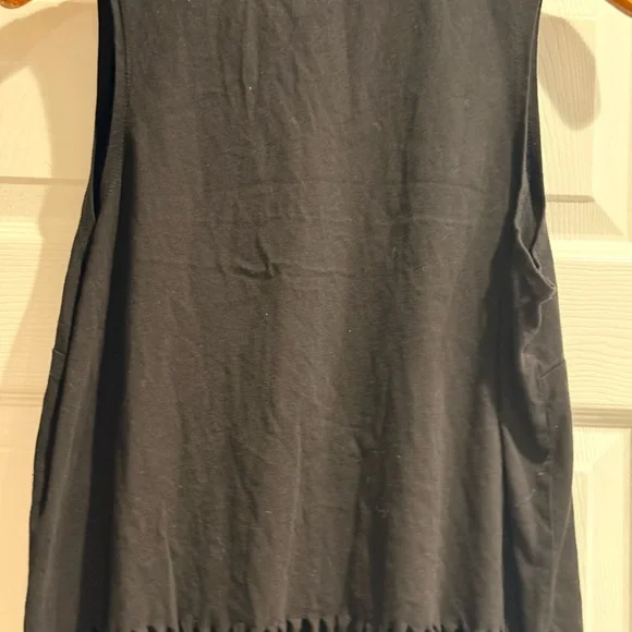 Follow The Sun Black Fringe Organic Gen Tank Top - Sunflower Graphic - Picture 5 of 7